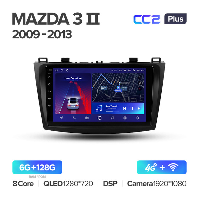 Штатная магнитола Teyes CC2PLUS для Mazda 3 BK 2003-2013 на Android 10