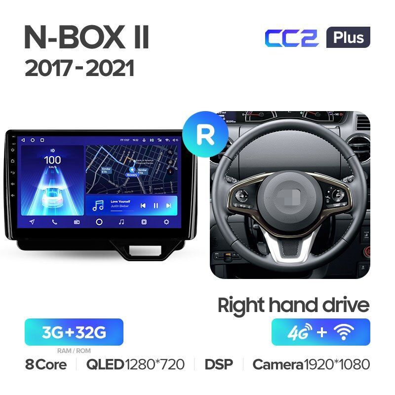 Штатная магнитола Teyes CC2PLUS для Honda N-BOX II JF3/4 2017-2021 Right hand driver на Android 10