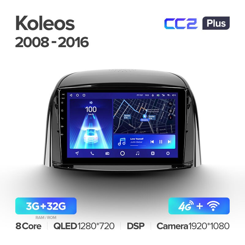 Штатная магнитола Teyes CC2PLUS для Renault Koleos 2008-2016 на Android 10