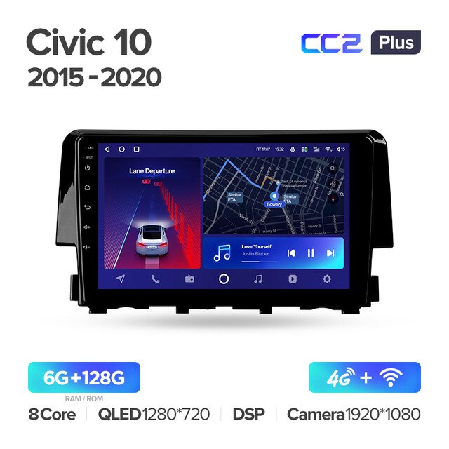 Штатная магнитола Teyes CC2PLUS для Honda CRV CR-V 3 RE 2006-2012 на Android 10