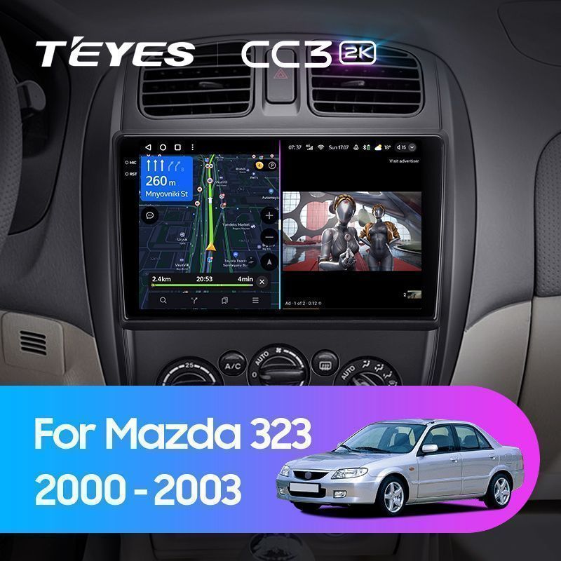 Штатная магнитола Teyes CC3 2K для Mazda 323 BJ 2000-2003 на Android 10