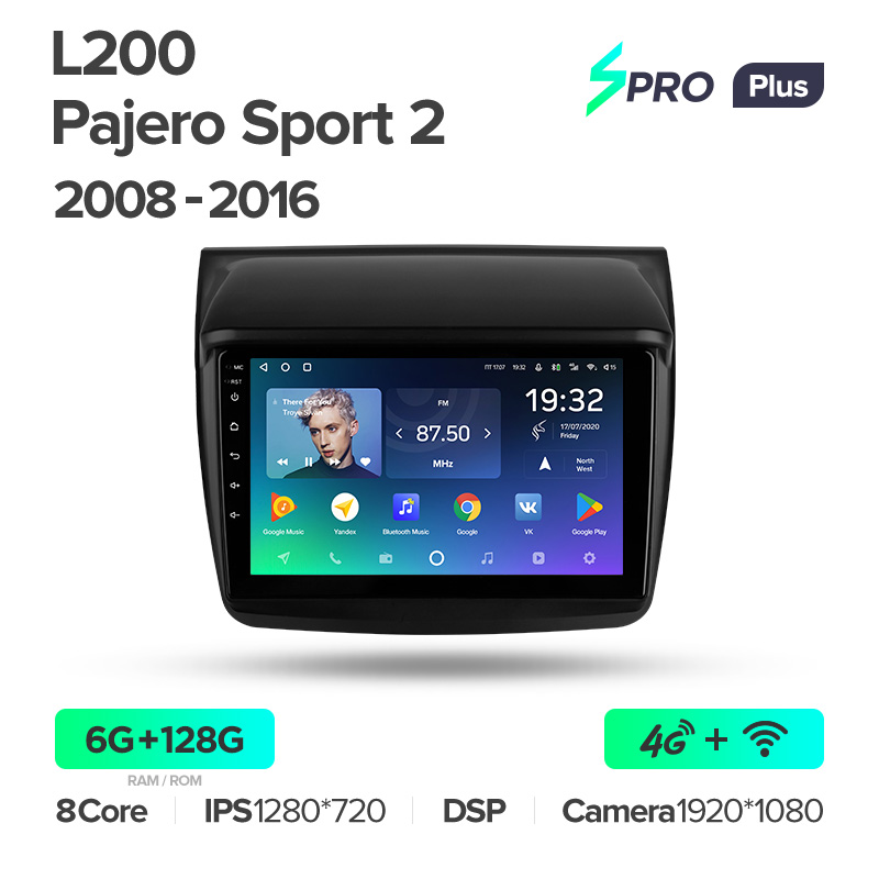 Штатная магнитола Teyes SPRO+ для Mitsubishi Pajero Sport 2 на Android 10