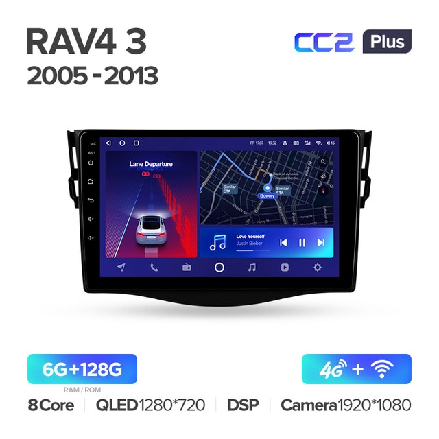 Штатная магнитола Teyes CC2PLUS для Toyota RAV4 XA30 2005-2013 на Android 10