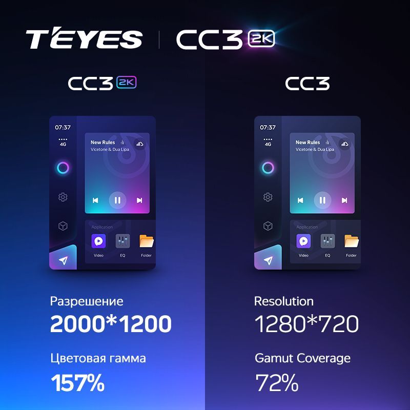 Штатная магнитола Teyes CC3 2K для Toyota Verso R20 2009-2018 на Android 10