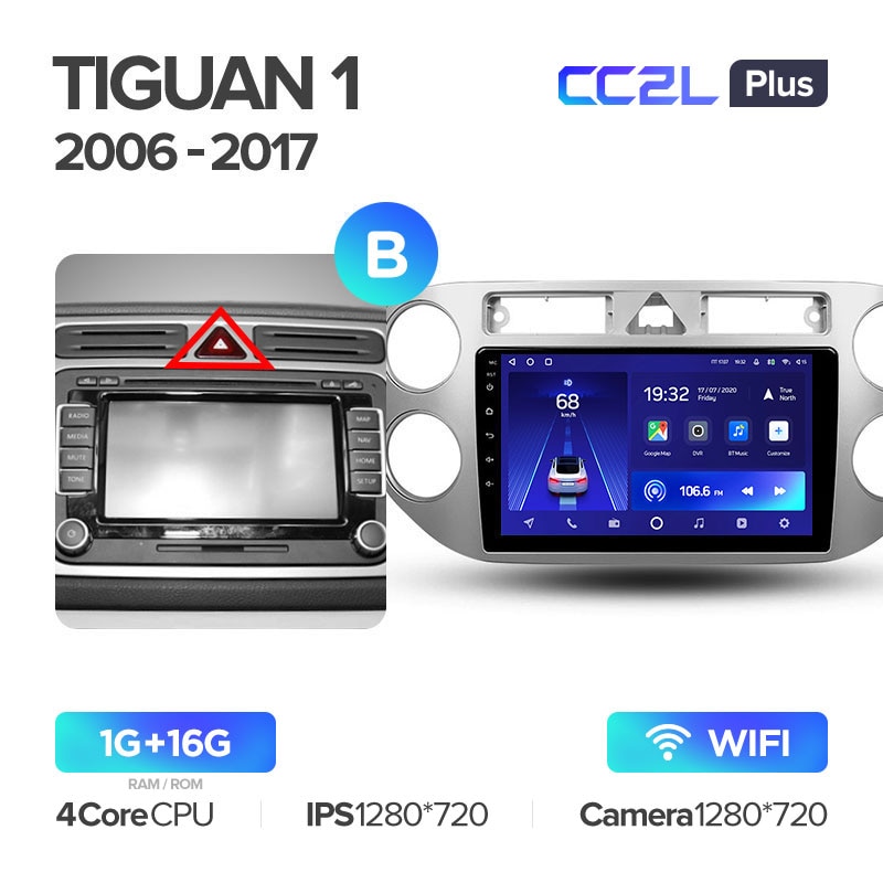 Штатная магнитола Teyes CC2L PLUS для Volkswagen Tiguan 1 2006-2017 на Android 8.1