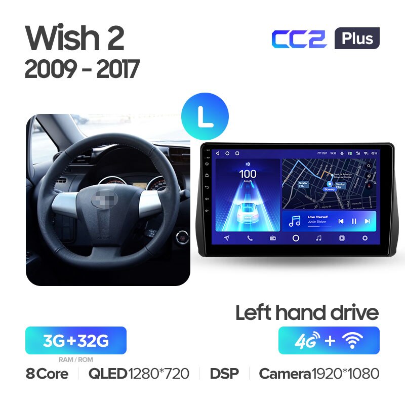 Штатная магнитола Teyes CC2PLUS для Toyota Wish II XE20 2009-2017 на Android 10