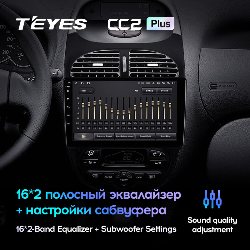 Штатная магнитола Teyes CC2PLUS для Peugeot Peugeot 206 1 1998-2012 на Android 10