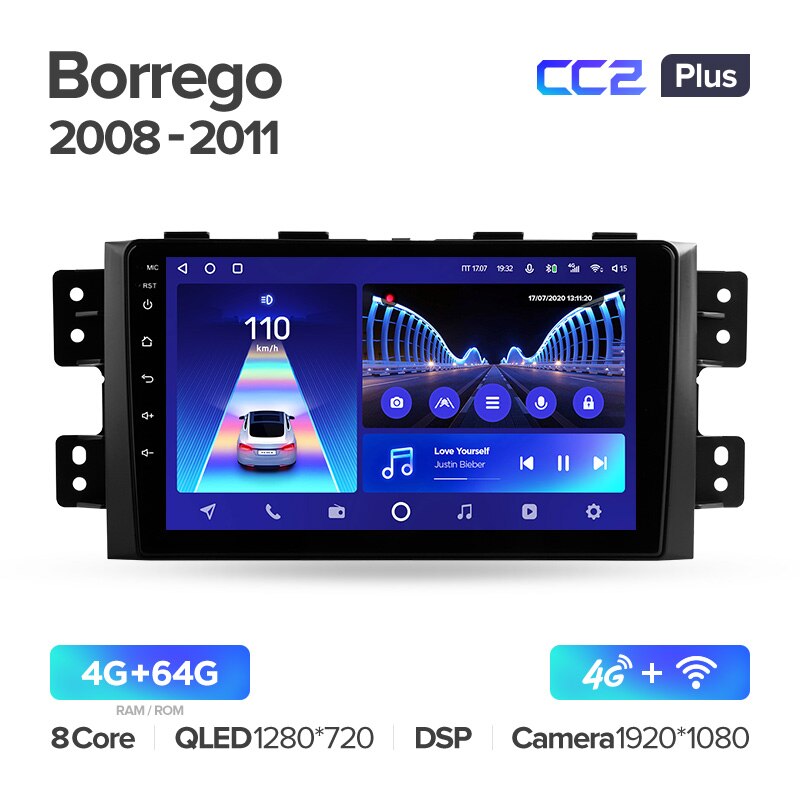 Штатная магнитола Teyes CC2PLUS для KIA Borrego 2008 - 2011 на Android 10