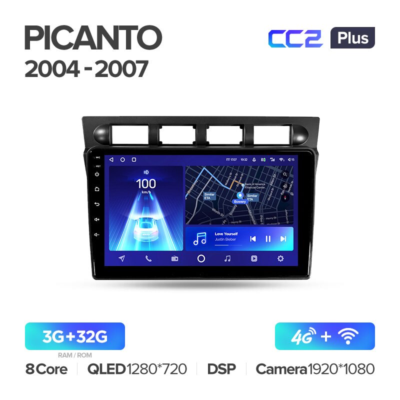 Штатная магнитола Teyes CC2PLUS для KIA Picanto 2004-2007 на Android 10