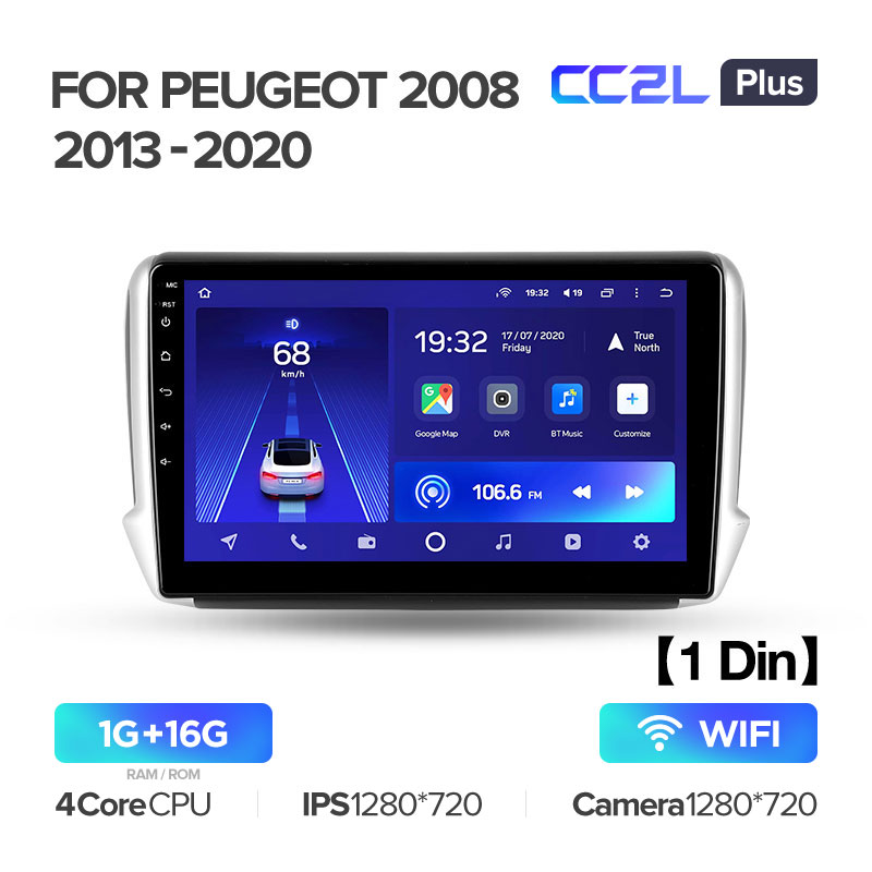 Штатная магнитола Teyes CC2L PLUS для Peugeot 2008 1 2013-2020 на Android 8.1