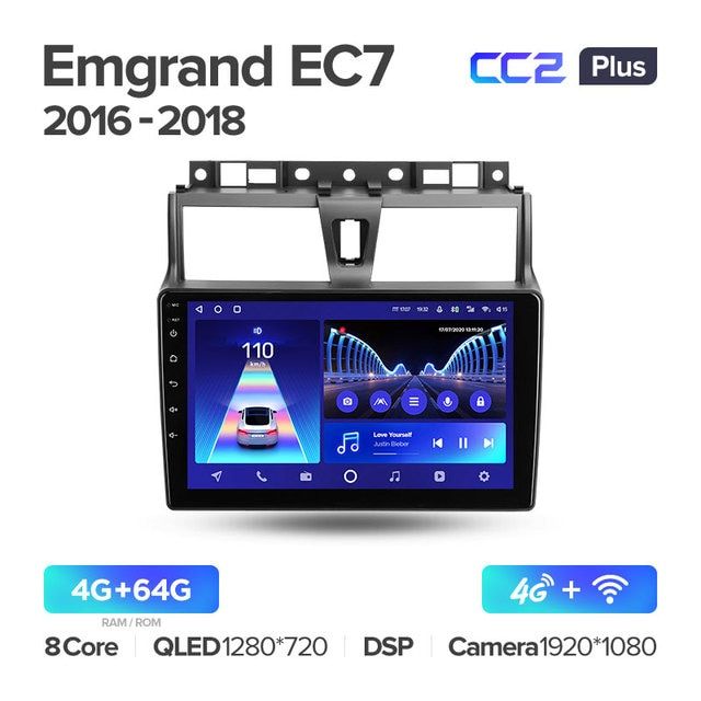 Штатная магнитола Teyes CC2PLUS для Geely GS Emgrand EC7 1 2016 - 2020 на Android 10