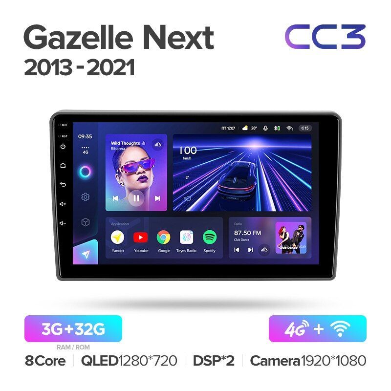 Штатная магнитола Teyes CC3 для GAZ Gazelle Next 2013-2021 на Android 10