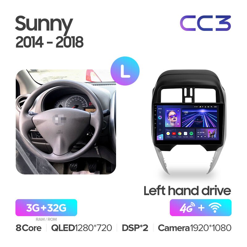 Штатная магнитола Teyes CC3 для Nissan Sunny 2014-2018 на Android 10