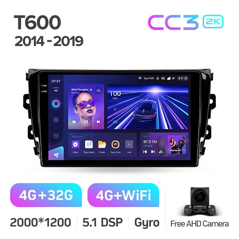 Штатная магнитола Teyes CC3 2K для Zotye T600 2014-2019 на Android 10