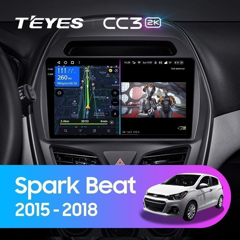 Штатная магнитола Teyes CC3 2K для Chevrolet Spark Beat 2015-2018 на Android 10
