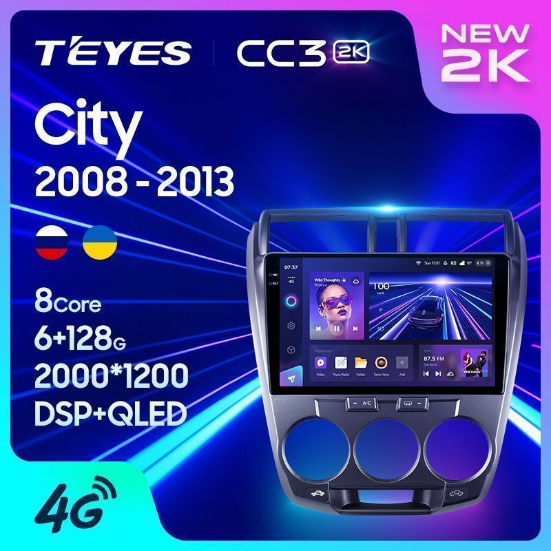 Штатная магнитола Teyes CC3 2K для Honda City 2008-2013 на Android 10