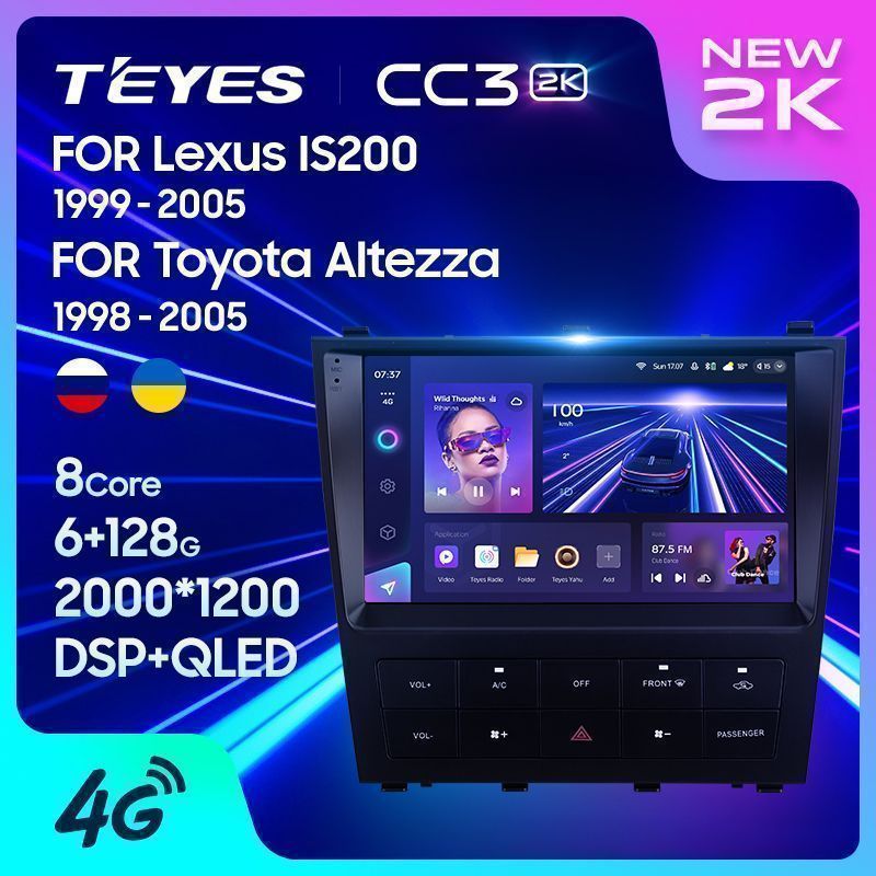 Штатная магнитола Teyes CC3 2K для Lexus IS200 XE10 1999-2005 на Android 10
