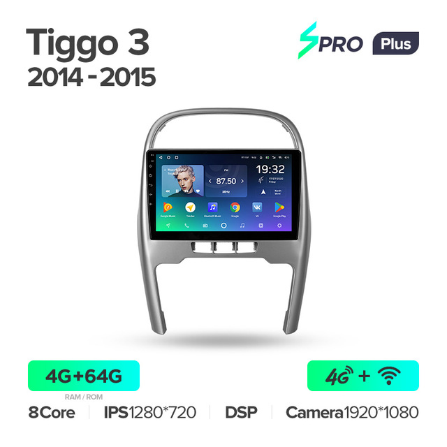 Штатная магнитола Teyes SPRO+ для Chery Tiggo 3 2014-2015 на Android 10