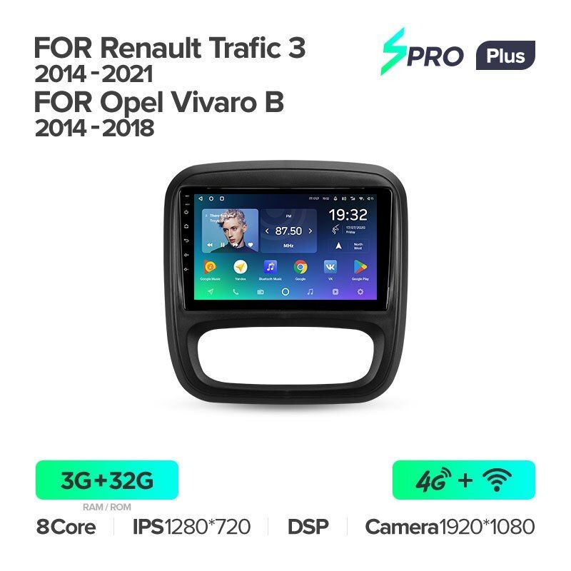 Штатная магнитола Teyes SPRO+ для Opel Vivaro B 2014-2018 на Android 10