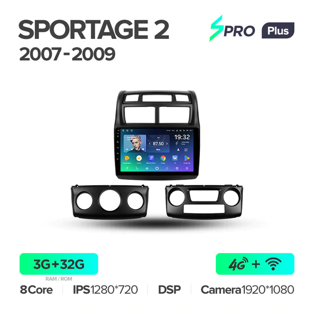Штатная магнитола Teyes SPRO+ для KIA Sportage 2 JE KM 2007-2009 на Android 10