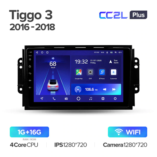 Штатная магнитола Teyes CC2L PLUS для Chery Tiggo 3 2016-2018 на Android 8.1