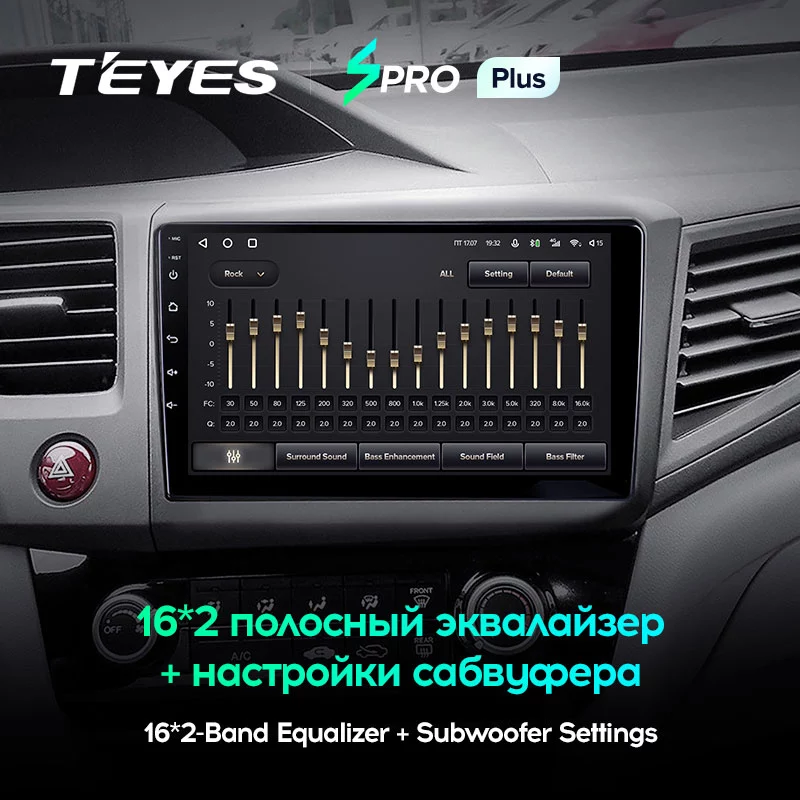 Штатная магнитола Teyes SPRO+ для Honda Civic 9 FB FK FD 2011-2015 на Android 10