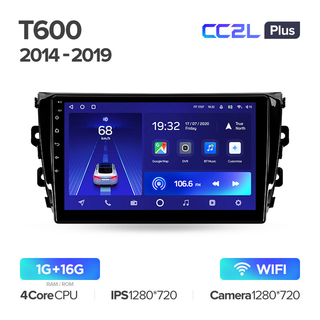 Штатная магнитола Teyes CC2L PLUS для Zotye T600 2014-2019 на Android 8.1