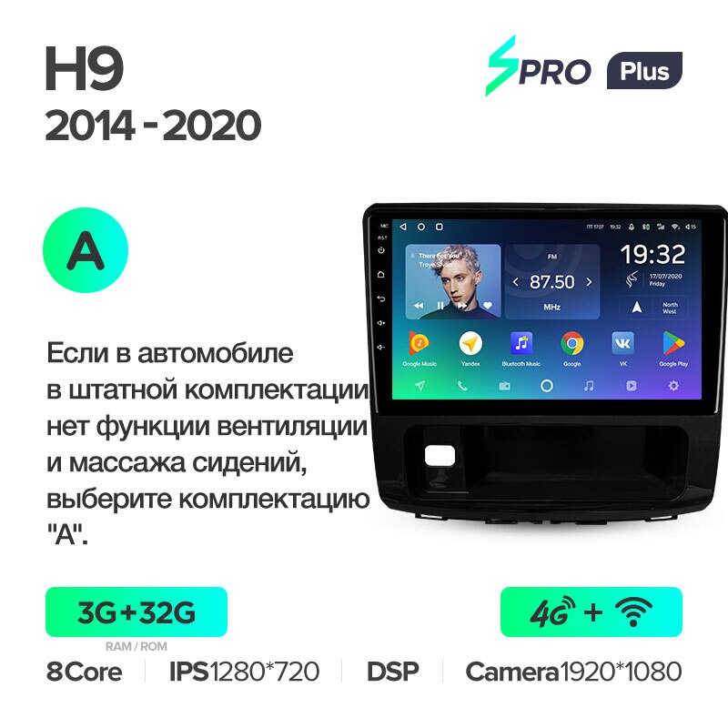 Штатная магнитола Teyes SPRO+ для Haval H9 2014-2020 на Android 10