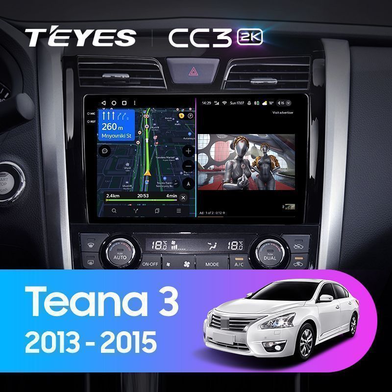Штатная магнитола Teyes CC3 2K для Nissan Teana J33 2013-2015 на Android 10