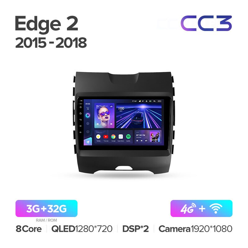 Штатная магнитола Teyes CC3 для Ford Edge 2 2015-2018 на Android 10