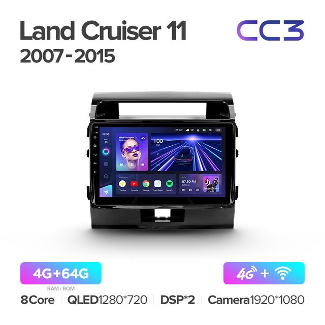 Штатная магнитола Teyes CC3 для Toyota Land Cruiser 200 2007-2015 на Android 10