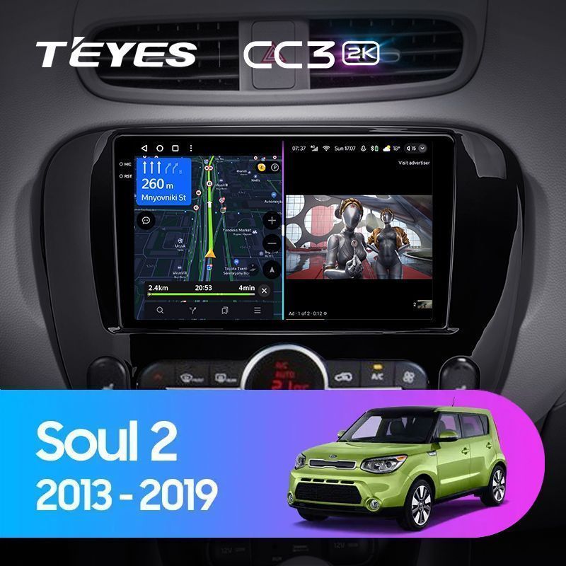 Штатная магнитола Teyes CC3 2K для Kia Soul 2 PS 2013-2019 на Android 10