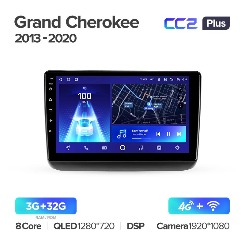 Штатная магнитола Teyes CC2PLUS для Jeep Grand Cherokee WK2 2013-2020 на Android 10