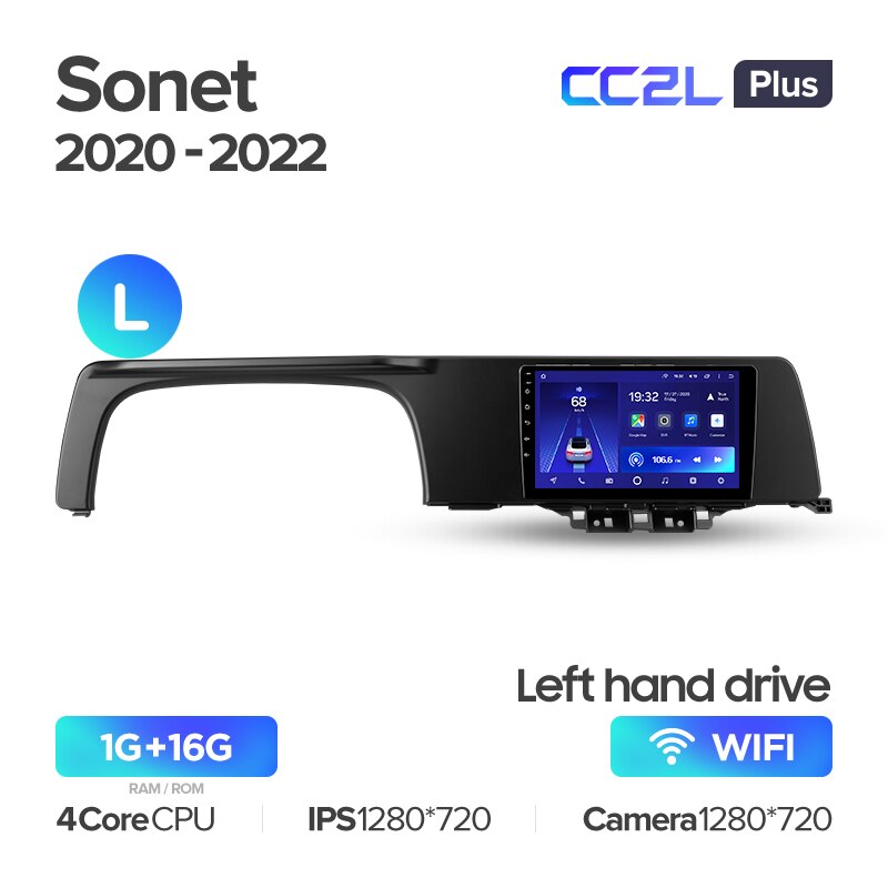 Штатная магнитола Teyes CC2L PLUS для KIA Sonet 2020-2022 на Android 8.1