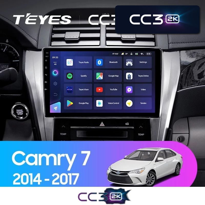 Штатная магнитола Teyes CC3 2K для Toyota Camry 7 XV55 2014-2018 на Android 10