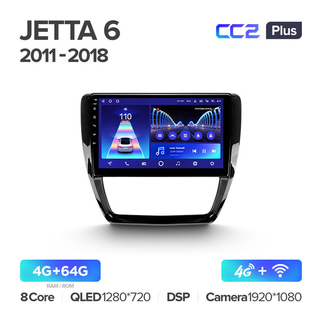 Штатная магнитола Teyes CC2PLUS для Volkswagen Jetta 6 2011-2018 на Android 10