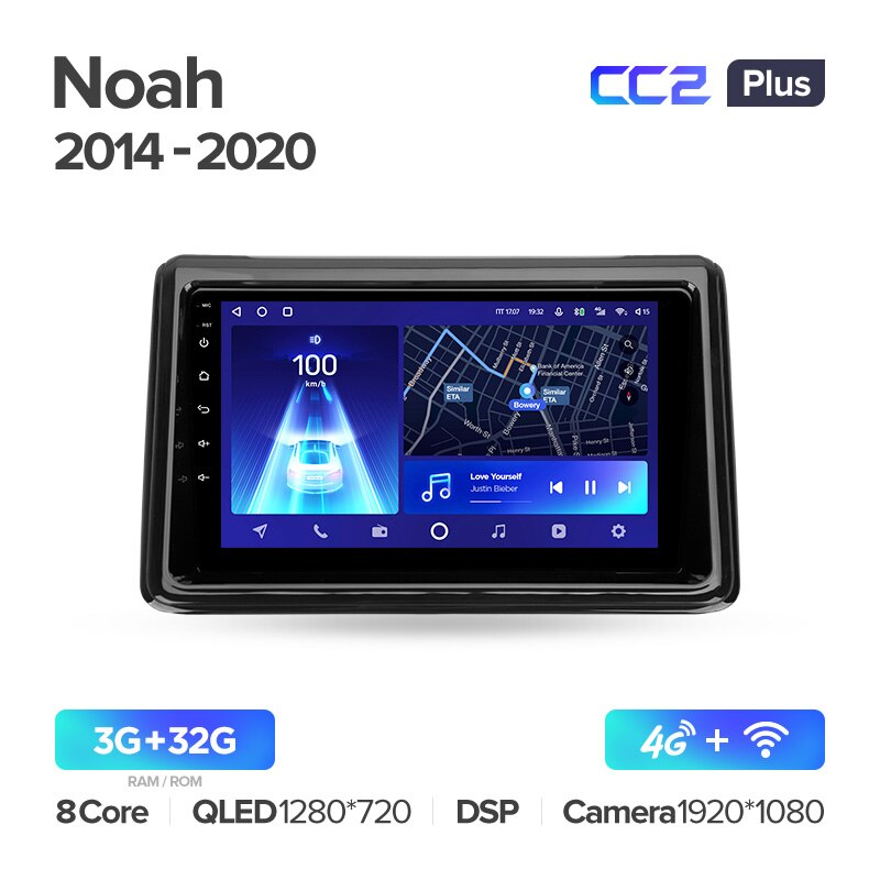 Штатная магнитола Teyes CC2PLUS для Toyota Noah R80 2014-2020 на Android 10