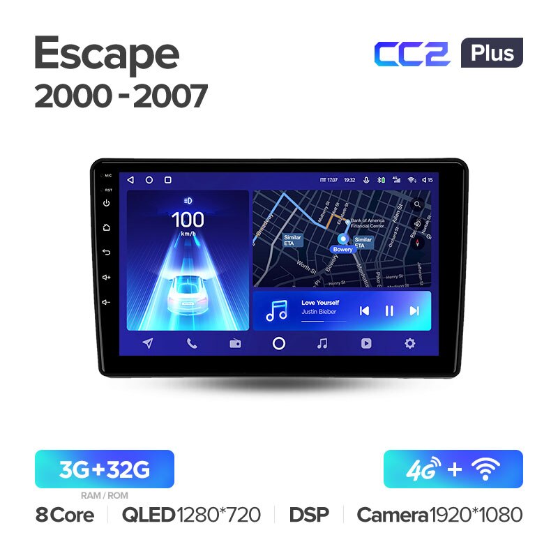 Штатная магнитола Teyes CC2PLUS для Ford Escape 1 2000-2007 на Android 10