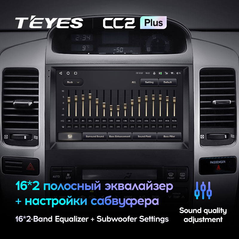 Штатная магнитола Teyes CC2PLUS для Toyota Land Cruiser Prado 120 III 2002-2009 на Android 10