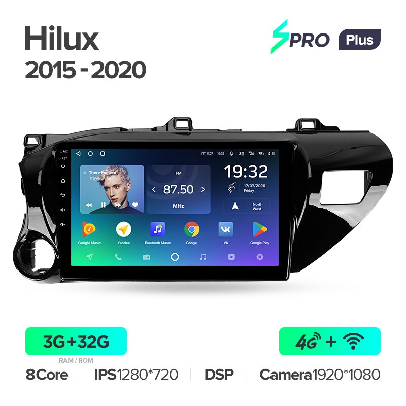 Штатная магнитола Teyes SPRO+ для Toyota Hilux Pick Up AN120 2015-2020 на Android 10