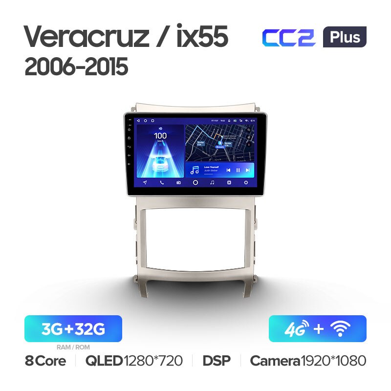 Штатная магнитола Teyes CC2PLUS для Hyundai Veracruz ix55 2006-2015 на Android 10
