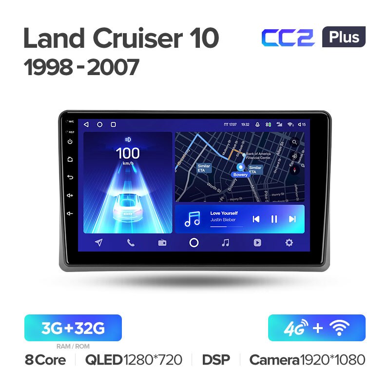 Штатная магнитола Teyes CC2PLUS для Toyota Land Cruiser 10 J100 1998-2007 на Android 10