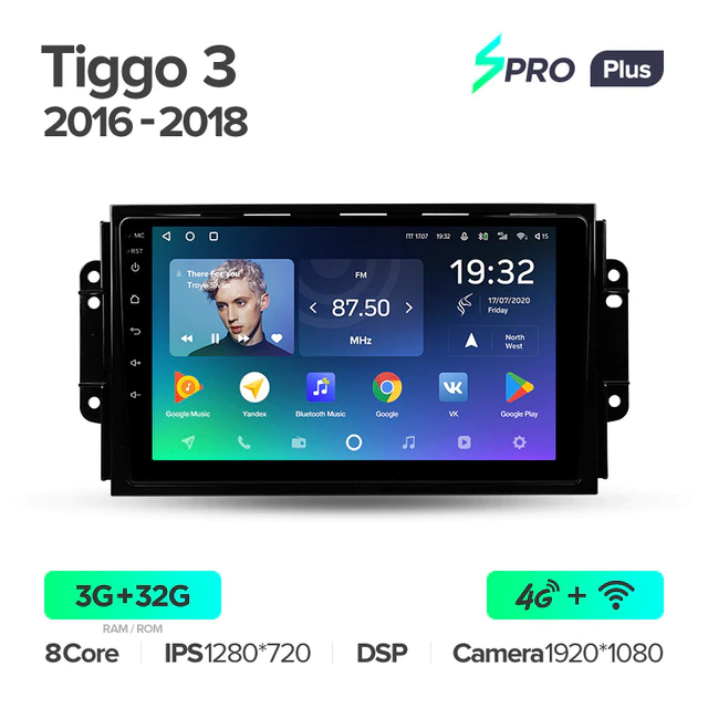 Штатная магнитола Teyes SPRO+ для Chery Tiggo 3 2016-2018 на Android 10