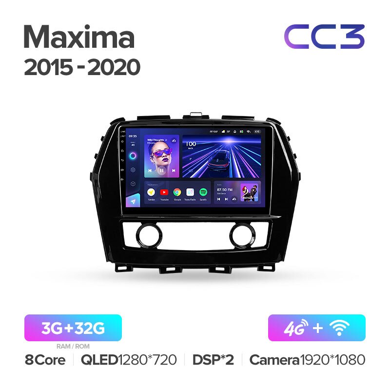 Штатная магнитола Teyes CC3 для Nissan Maxima A36 2015-2020 на Android 10