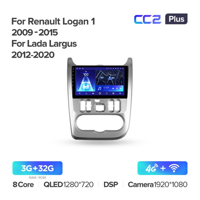 Штатная магнитола Teyes CC2PLUS для Renault Logan/Sandero 1 2010-2014 на Android 10