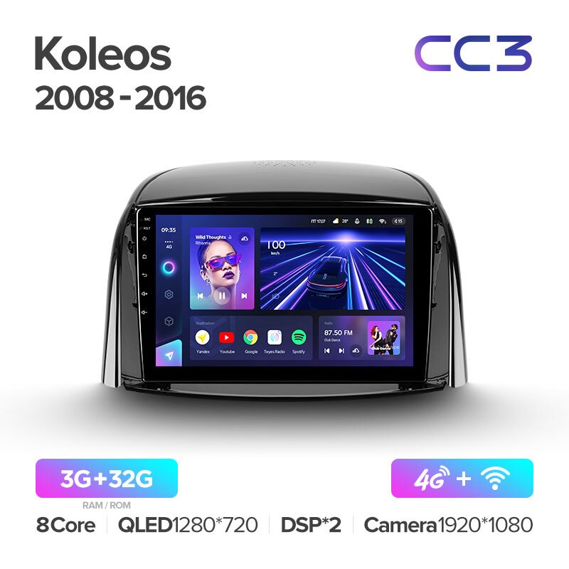 Штатная магнитола Teyes CC3 для Renault Koleos 2008-2016 на Android 10