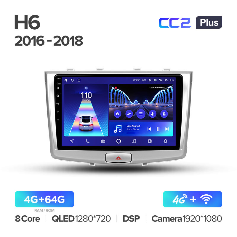 Штатная магнитола Teyes CC2PLUS для Haval H6 2016-2018 на Android 10