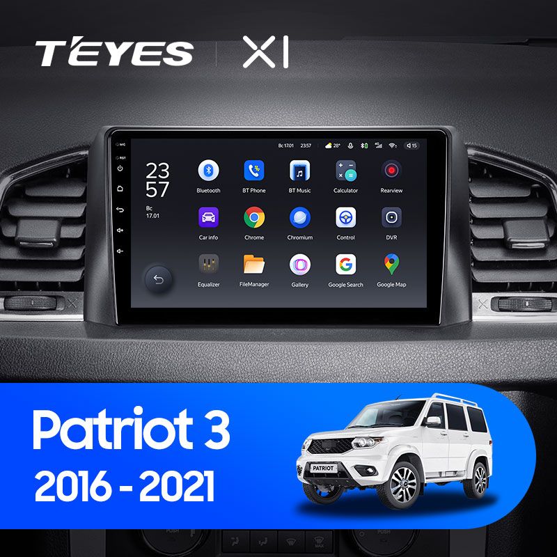 Штатная магнитола Teyes X1 для UAZ Patriot 3 2016-2021 на Android 10
