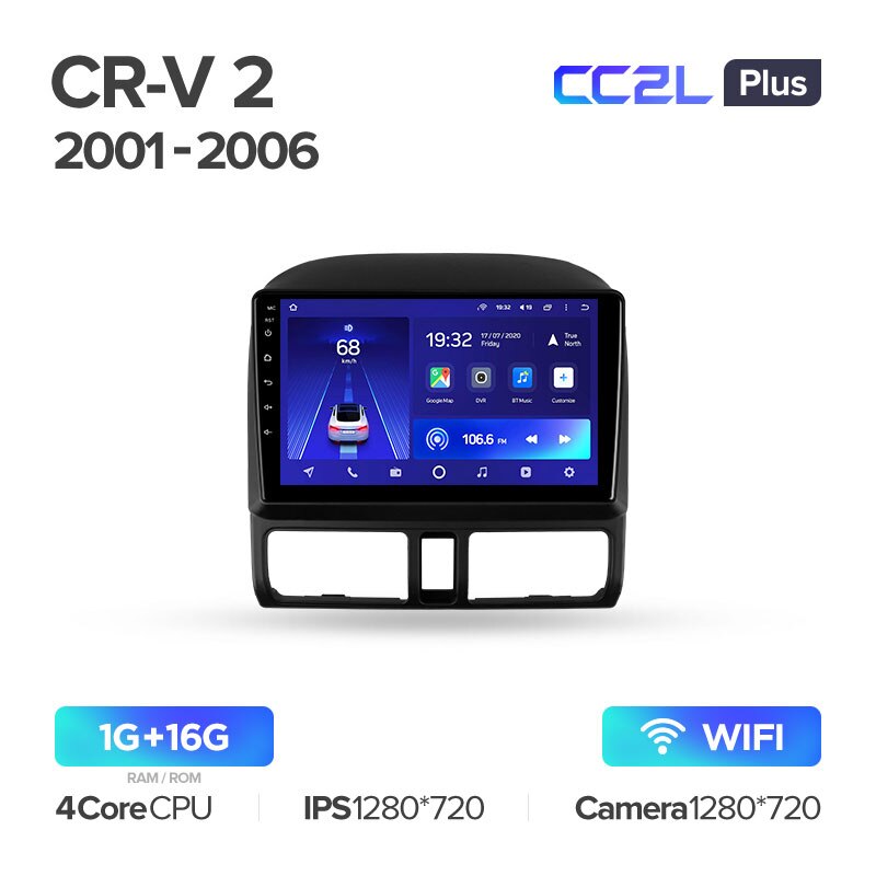 Штатная магнитола Teyes CC2L PLUS для Honda CR-V 2 CRV 2001-2006 на Android 8.1
