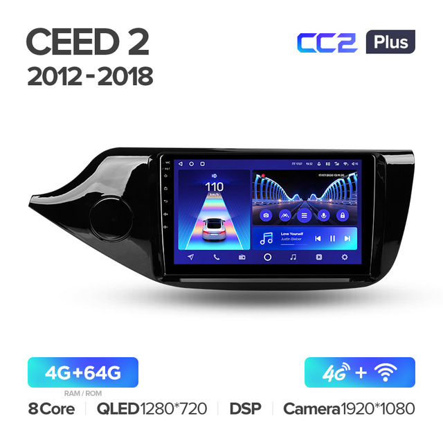 Штатная магнитола Teyes CC2PLUS для KIA CEED 2 JD 2012-2018 на Android 10